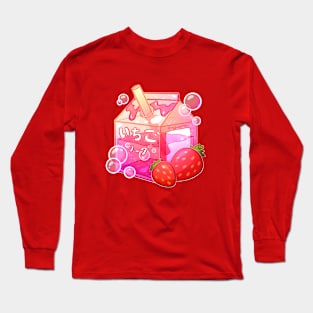 Aesthetic Sparkling Strawberry Soda Carton Long Sleeve T-Shirt